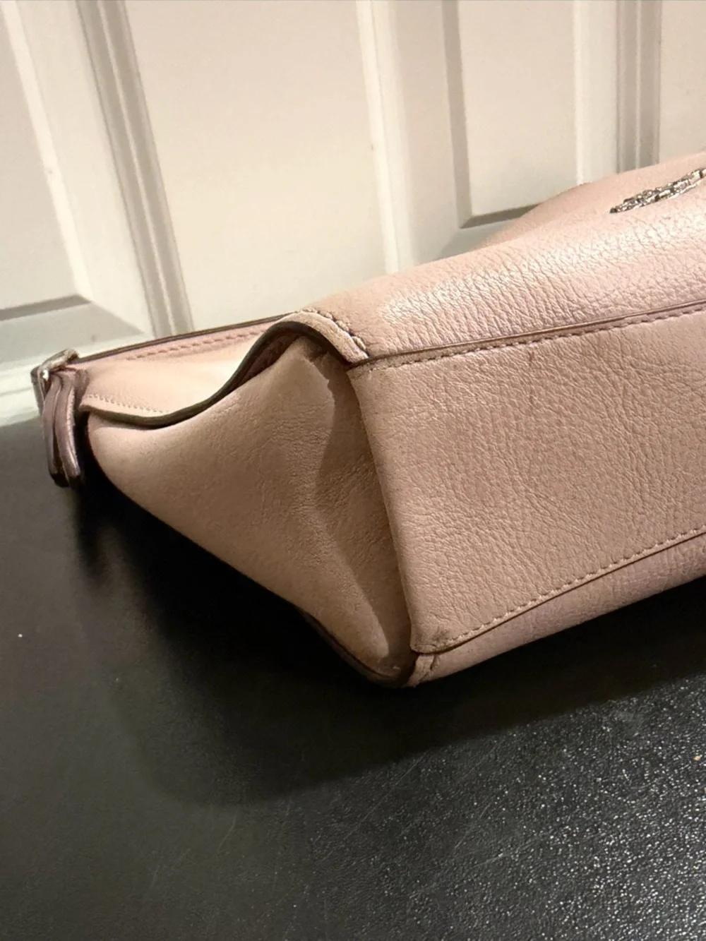 Coach Pebbled Leather Shoulder / crossbody Bag in Blush pink